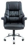 Крісло керівника офісне Конгрес Richman хром шкірозамінник чорний, фото 3