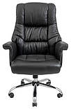 Офісне крісло Richman Конгрес хром шкіряне чорне для керівника, фото 4