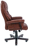 Офісне крісло шкіряне Конгрес-Вуд Richman коричневе на колесиках, фото 4
