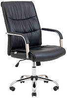 Офисное кресло Richman Торонто на колесиках хром кожзам черный