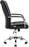 Офісне крісло Richman Торонто на коліщатках хром чорний кожзам, фото 2