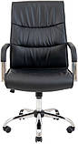 Офісне крісло Richman Торонто на коліщатках хром чорний кожзам, фото 3