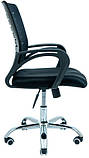 Офісне крісло Richman Флеш спинка-сітка чорна хром коліщатка для персоналу, фото 2