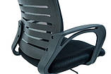 Офісне крісло Richman Флеш спинка-сітка чорна хром коліщатка для персоналу, фото 4