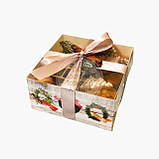 Упаковка для 4 кексів і мафінів — Новорічна червона — 160х160х80 мм, фото 2