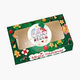 Упаковка для 4 кексів і мафінів — Новорічна червона — 160х160х80 мм, фото 5