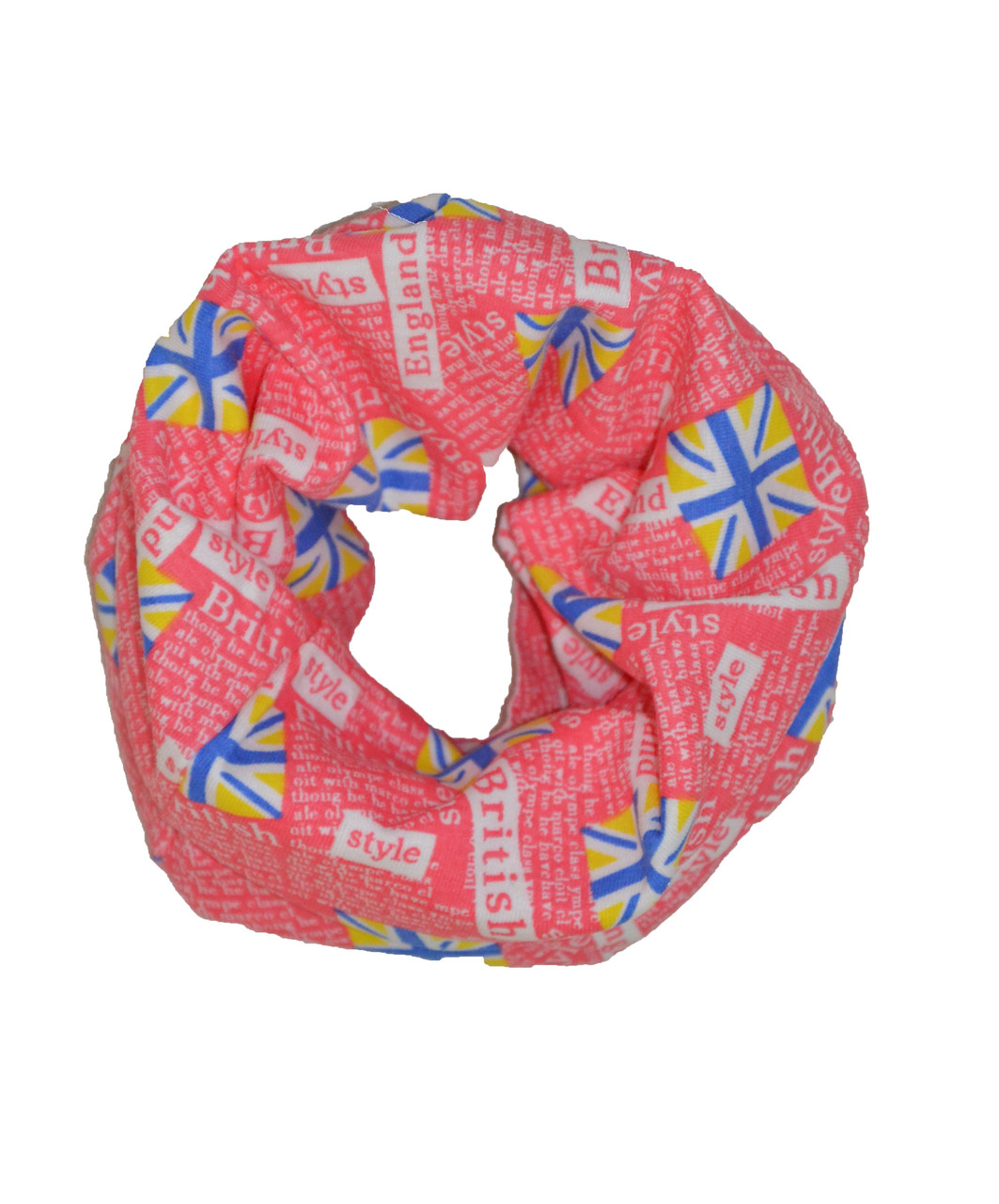 Шарф хомут дитячий трикотажний рожевий