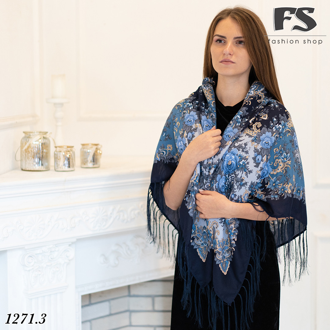 Вовняна павлопосадська хустка Услада