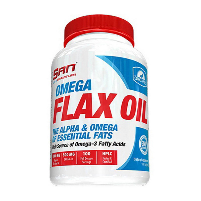 SAN SAN Omega Flax Oil 100 softgels риб'ячий жир/жирні кислоти активне довголіття