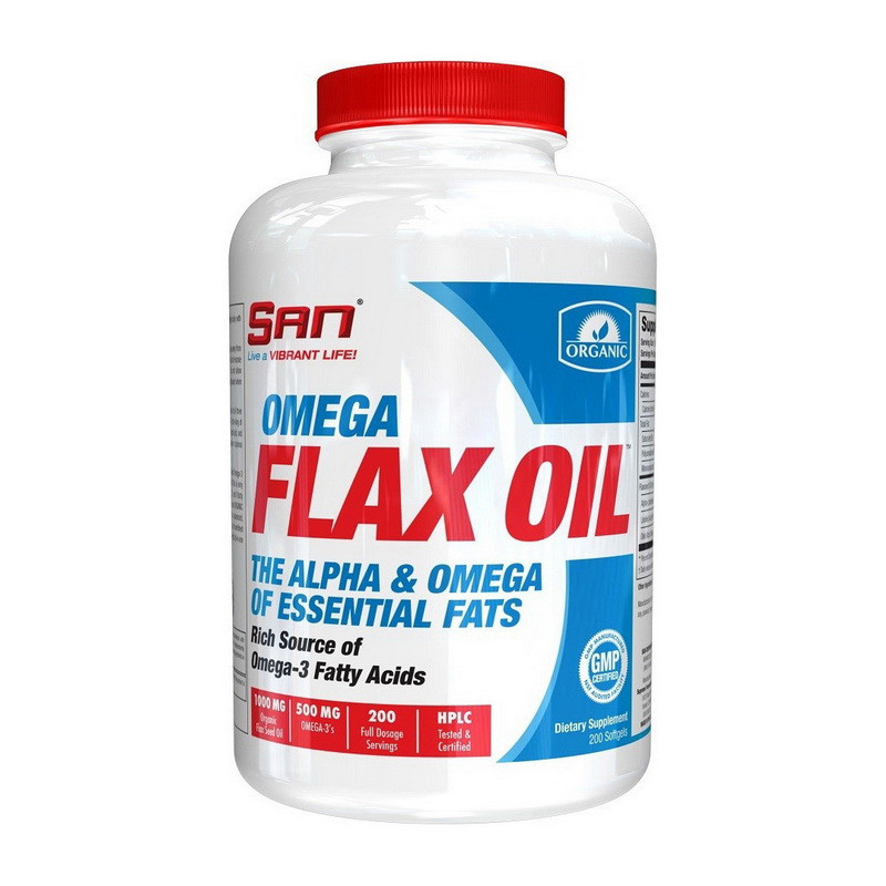 SAN Omega Flax Oil 200 softgels риб'ячий жир/жирні кислоти активного довголіття
