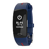 Розумний фітнес-браслет Lemfo P3 Plus з ЕКГ і тонометром (Синьо-червоний), фото 3