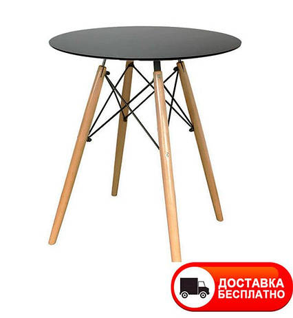 Стол обеденный Тауэр Вуд круглый черный диаметр 60 см Eames DSW Table Царапины на столешнице!, фото 2