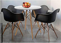 Стіл обідній Тауер Вуд круглий білий діаметр 60 см Eames DSW Table, фото 4