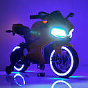 Дитячий електромобіль Мотоцикл M 4104 EL-3, EVA колеса, LED-підсвітка, червоний, фото 7