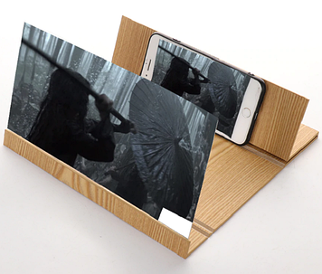 Підставка збільшувач екрана телефона 3D 12 дюймів дерев'яний Seuno