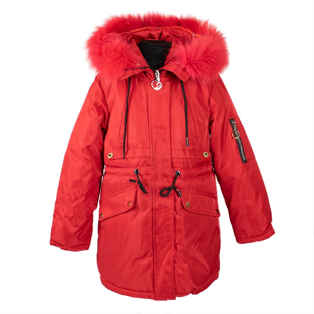 Пальто зимове для дівчаток "Osheng" 158 червоний 9928