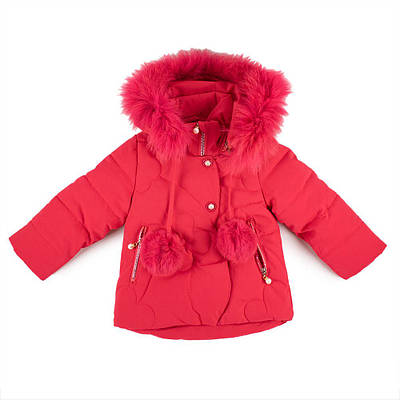 Пальто зимове для дівчаток "Weishido" 80 малиновий 925