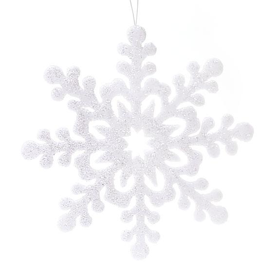 Ялинкова прикраса Сніжинка 20см, колір - білий (140 шт)
