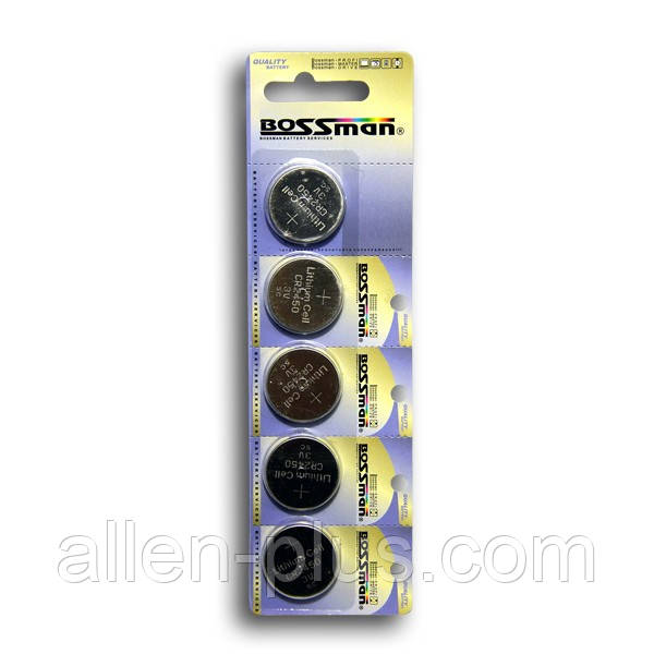 Батарейка літієва Bossman CR2450 3V 5 pcs blister card