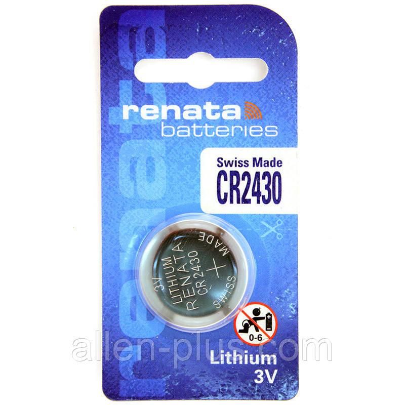 Батарейка літієва RENATA CR2430, 3V, 285 mAh (Li/MnO2)