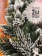 Гірлянда ялинкова зі штучним снігом, шишками та литими гілками. Гірлянда на камін, фото 2