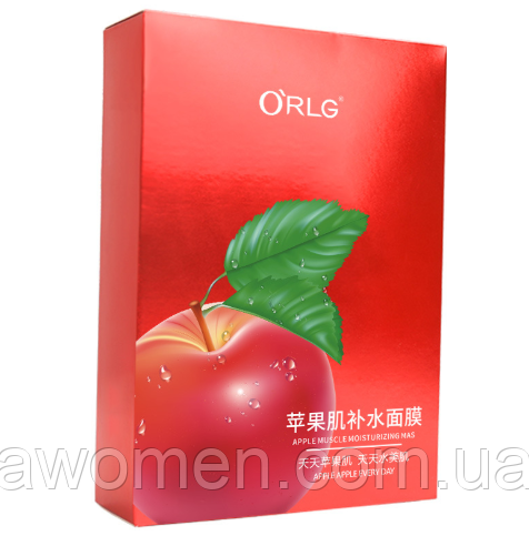 Зволожувальна маска для обличчя ORLG Apple 30 g (паковання 10 штук)