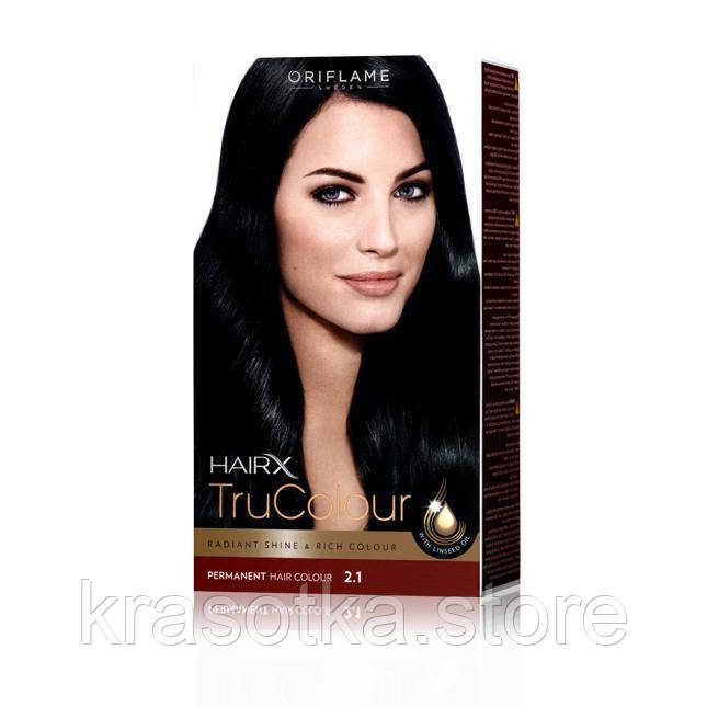 25417 Oriflame. Стятка фарба для волосся HairX TruColour - Тон 2.1., Ісиня-чорний, 125 мл. Орифлейм 25417