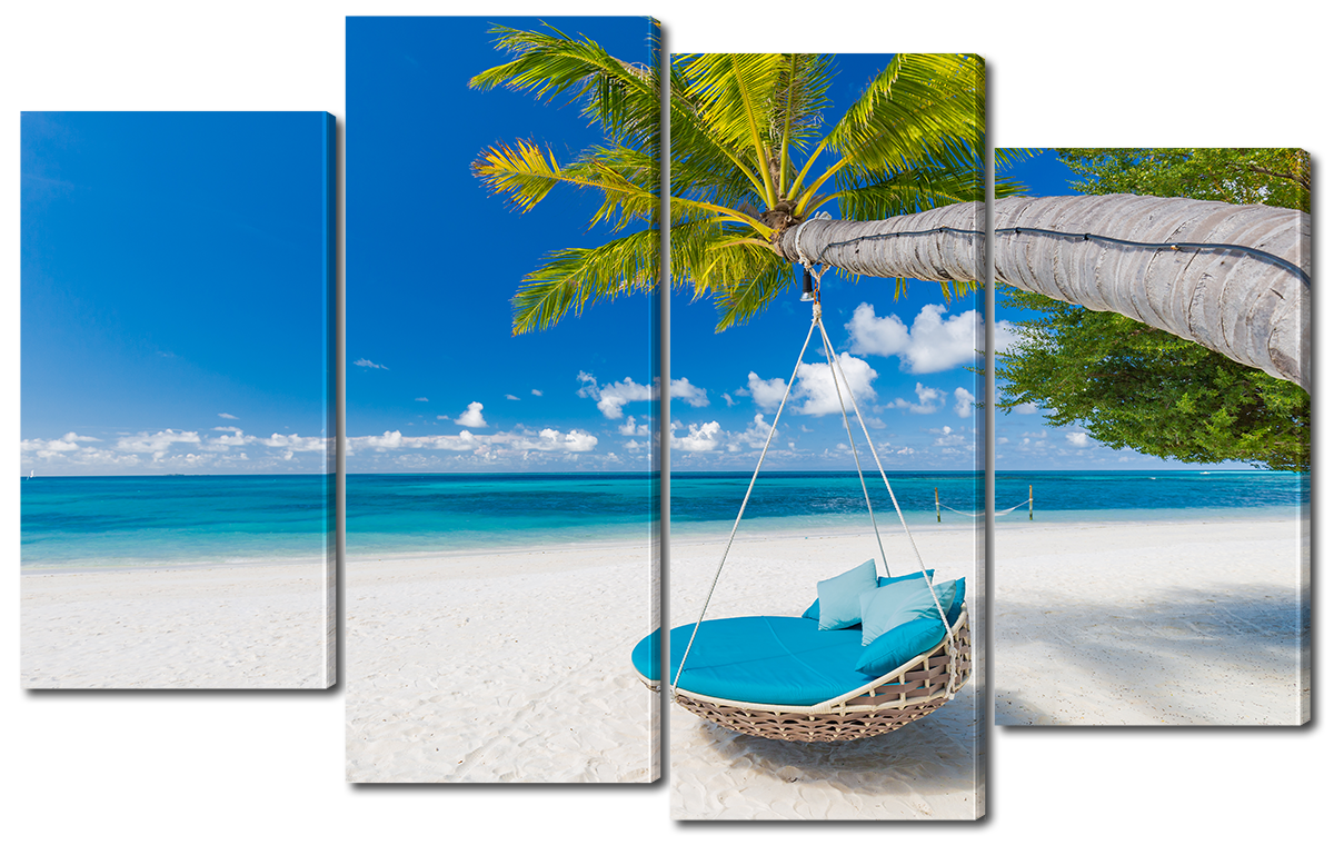Купить Модульная картина Interno Холст Побережье с белым песком ...