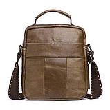 Сумка барсетка чоловіча з натуральної шкіри ZZNICK (чорна), фото 4