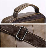 Сумка барсетка чоловіча з натуральної шкіри ZZNICK (чорна), фото 10