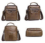 Сумка барсетка чоловіча з натуральної шкіри ZZNICK (чорна), фото 6