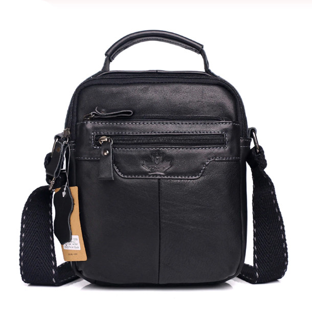 Сумка барсетка чоловіча з натуральної шкіри ZZNICK (чорна), фото 1