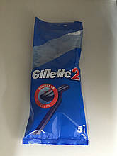 Gillette жиллетт 2 верстат чоловічий одноразовий 5 шт
