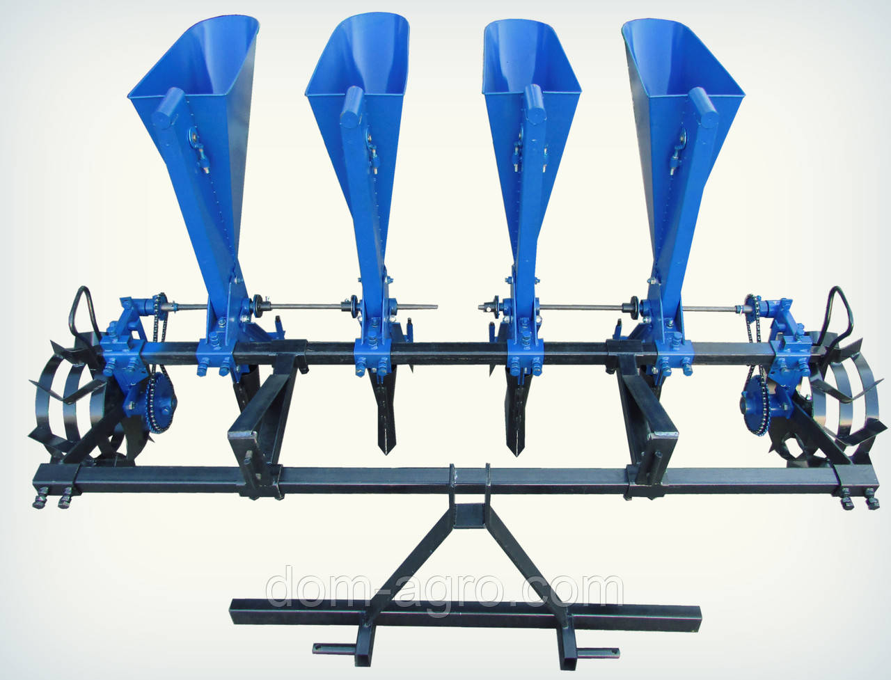 ЧЕСНОКОСАЖАЛКА 4-Х РЯДНАЯ К МИНИТРАКТОРУ (УВЕЛИЧЕНЫ ЛОЖКИ D=34 ММ) (ЧС14), фото 1