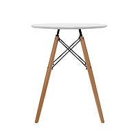 Стіл обідній Тауер Вуд круглий білий діаметр 60 см Eames DSW Table, фото 6