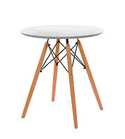 Стіл обідній Тауер Вуд круглий білий діаметр 60 см Eames DSW Table, фото 3