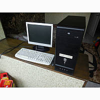 Б/В, комп'ютер у зборі, Intel Core 2 Duo, 2 ядра, ОЗП 2 Гб, HDD 250 Гб, монітор 17"