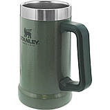 Термокружка пивна Stanley Adventure Stein Hammertone Green 0.7 л (кружка для пива), фото 4