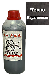 Фарба для замші та нубуку чорно-коричнева 500 мл