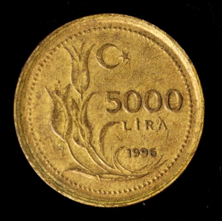 Монета Туреччини 5000 лір 1996-97 рр., фото 1