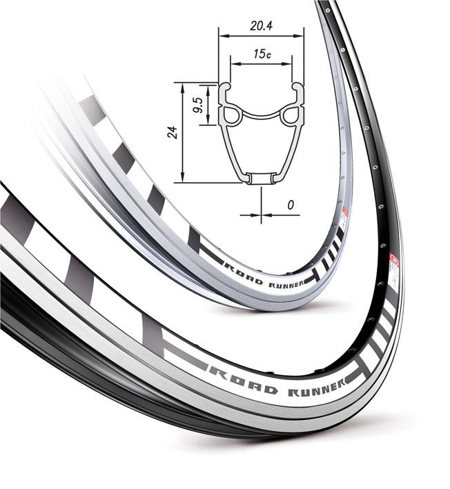 Обід Mach1 ROAD RUNNER 700C 32 отв. чорний, FV/Presta, 500g