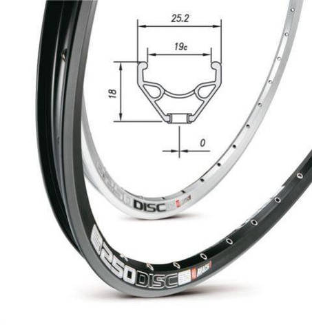 Обід Mach1 250 DISC 700C 32 отв. для диск. торм, чорний, AV, 520g, фото 1