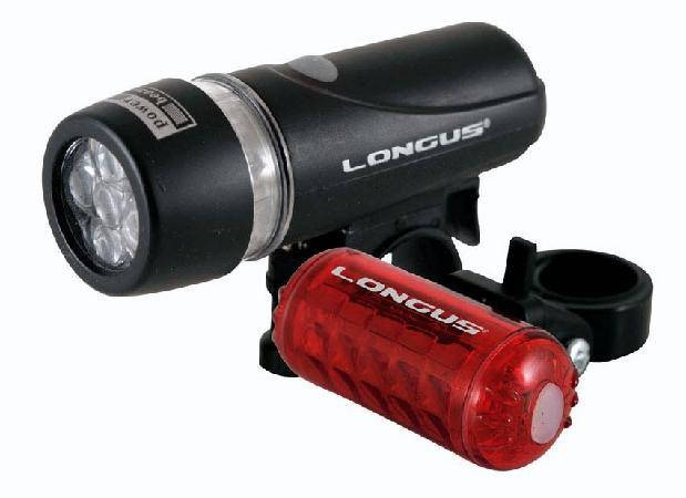 КОМПЛЕКТ: Світло FIVE 5+5LED переднє Longus 5LED/4 ф-ції + заднє 5LED/4 ф-ції, чорний, фото 2