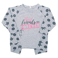 Светр дитячий для дівчинки GABBI DG-06-18 Кошечки Сірий на зріст 68 (11347)