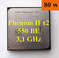 Процесор (б/у) AMD Phenom II x2 550 BE, 3,1 ГГц, sAM3, Tray HDZ550WFK2DGI 560 555 570