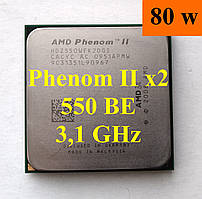 Процесор (б/у) AMD Phenom II x2 550 BE, 3,1 ГГц, sAM3, Tray HDZ550WFK2DGI 560 555 570