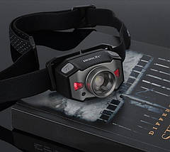 Ліхтар налобний BORUiT B33 XP-G2 + 2*3030 з зумом і датчиком руху, вбудований акумулятор, червоне світло, фото 3
