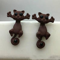 Сережки дитячі коричневі "Коти"