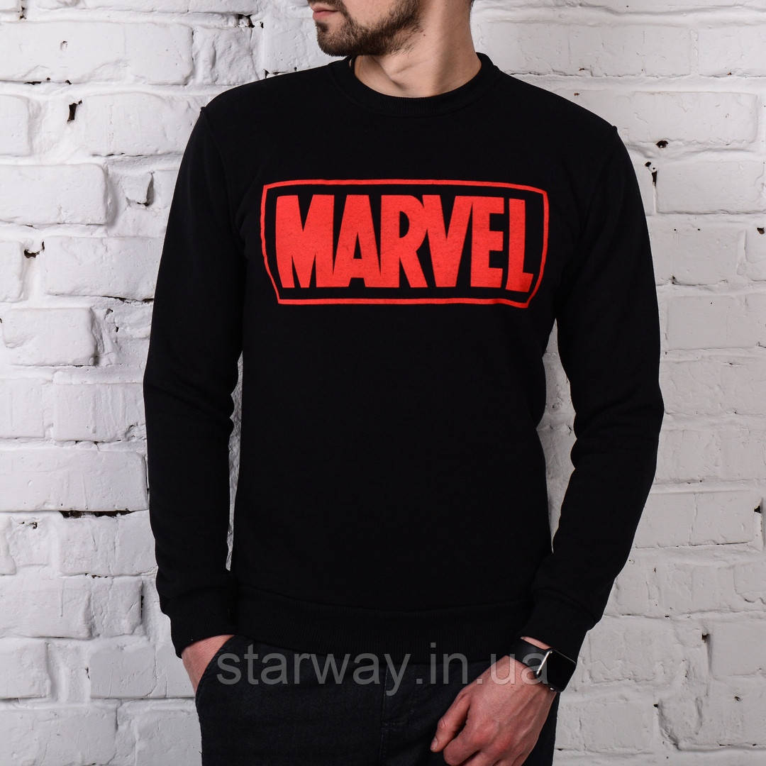 Стильний світшот | чорна кофта marvel, фото 1