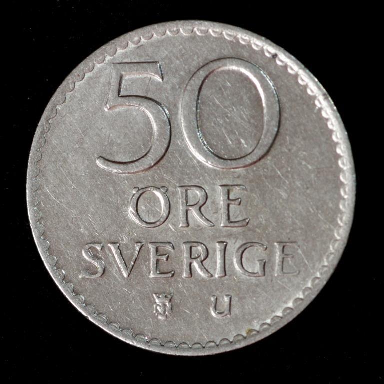 Монета Швеції 50 ере 1962-73 рр., фото 1